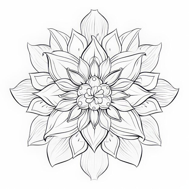 Premium ai image mandala hyacinth coloring page for adults