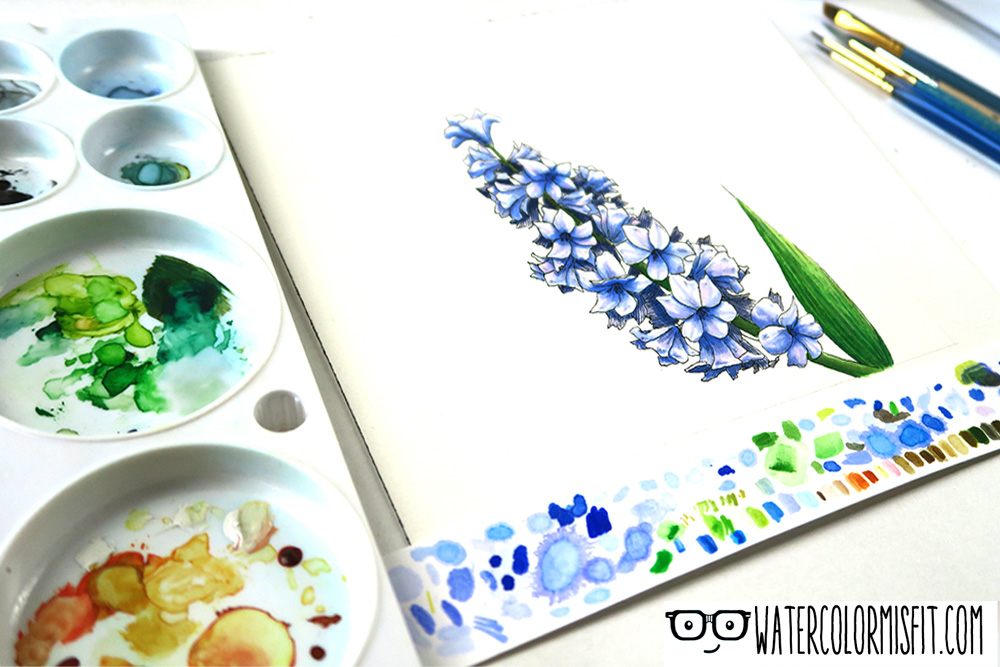 How to draw ink a hyacinth flower