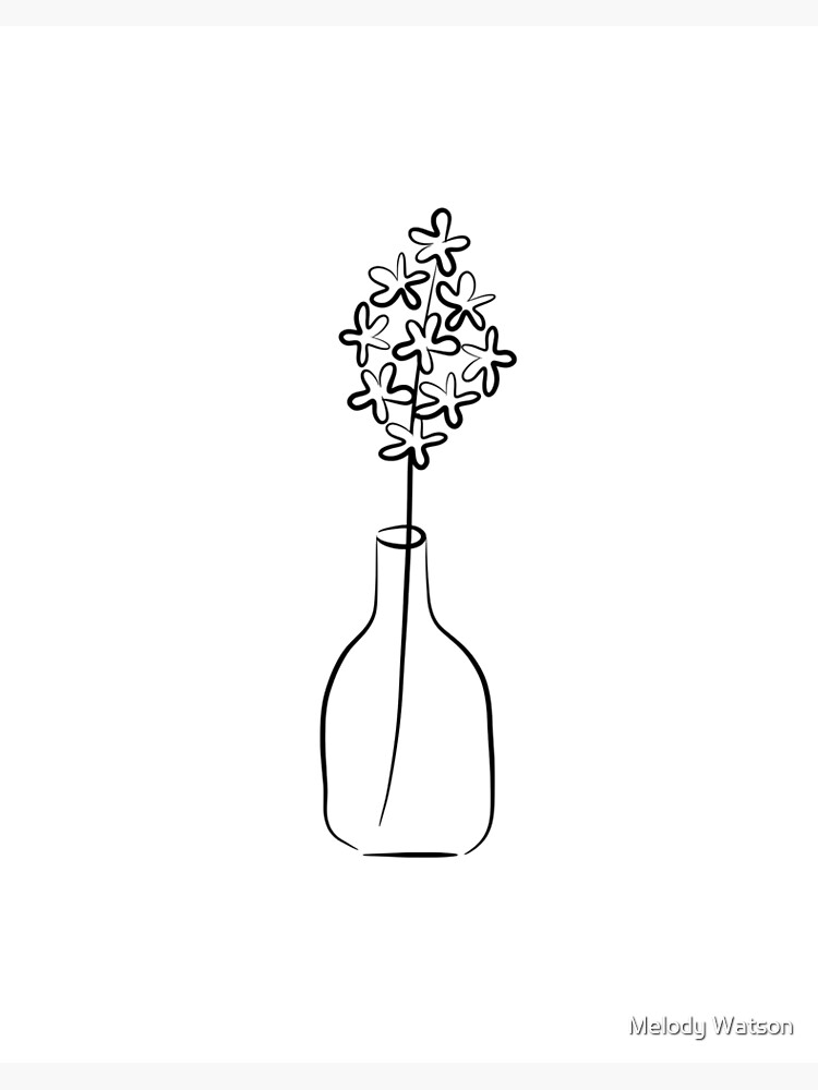 Flower line art drawing