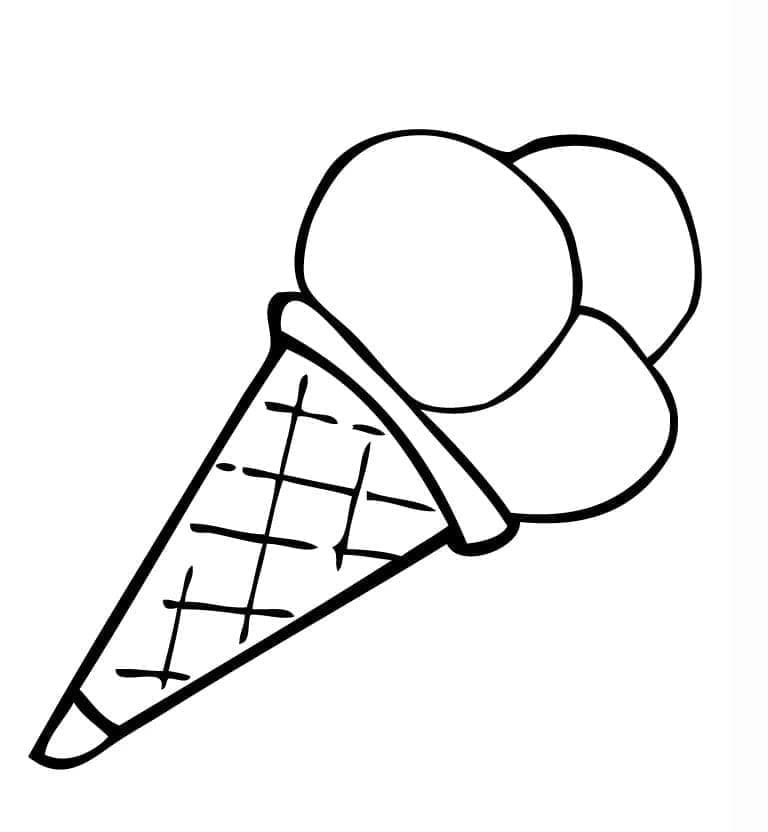 Easy ice cream coloring page