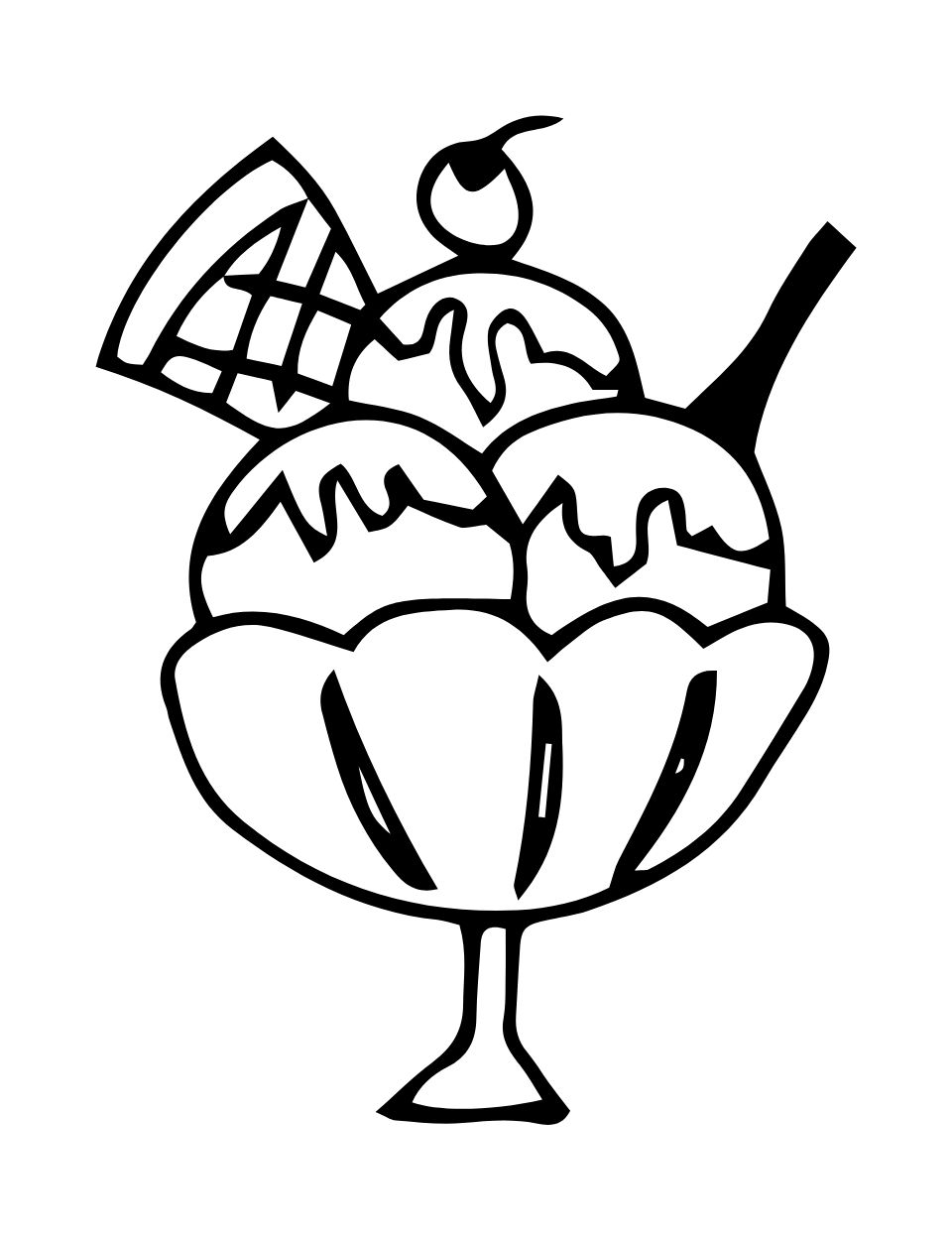 Yummy ice cream coloring pages for kids and adults