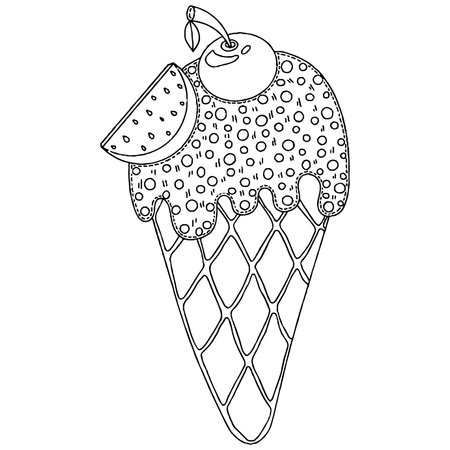 Ice cream coloring page cliparts stock vector and royalty free ice cream coloring page illustrations