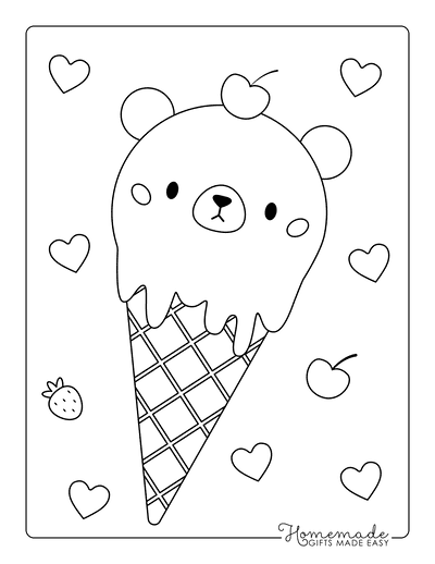Ice cream coloring pages for kids adults