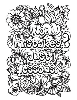Coloring pages to build mindfulness inspirational quotes