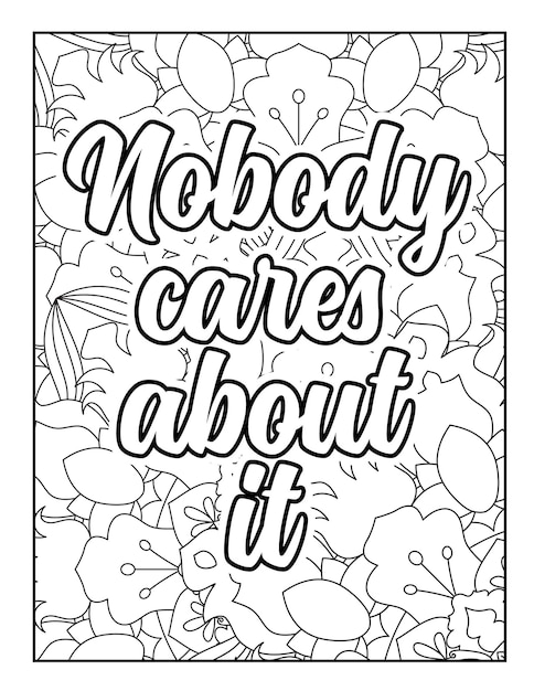 Premium vector motivational quotes coloring page inspirational quotes coloring page coloring page for adults