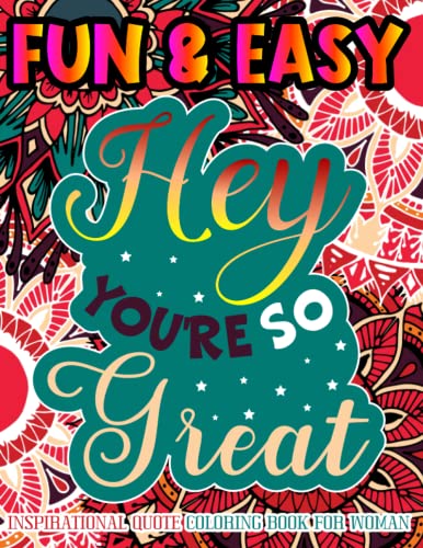 Fun easy inspirational quote coloring book for woman simple anxiety relief anti