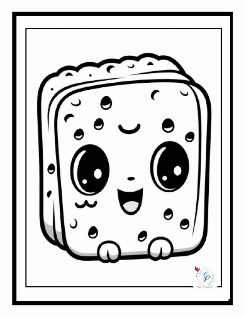 Free cute kawaii food coloring pages for kids adults cute printable