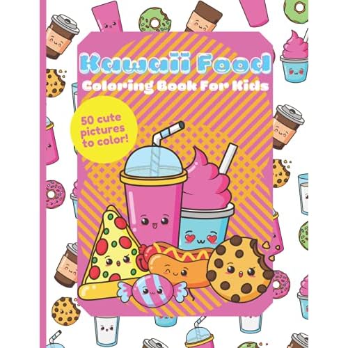 Kawaii food coloring book for kids fun easy and