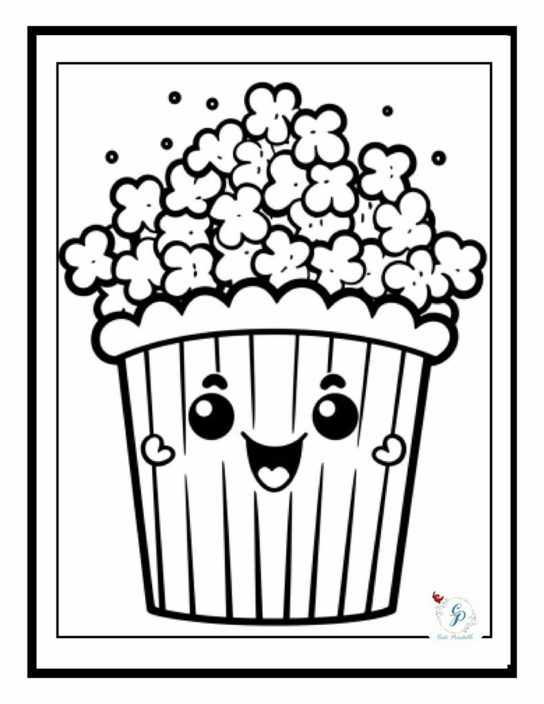 Free cute kawaii food coloring pages for kids adults cute printable