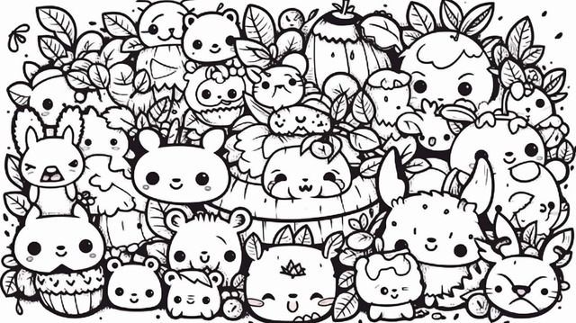 Free kawaii coloring pages cute coloring pages getdrawings if you have a picture you want added to my site please email outline sketch vector kawaii drawing wing drawing ring drawing png and