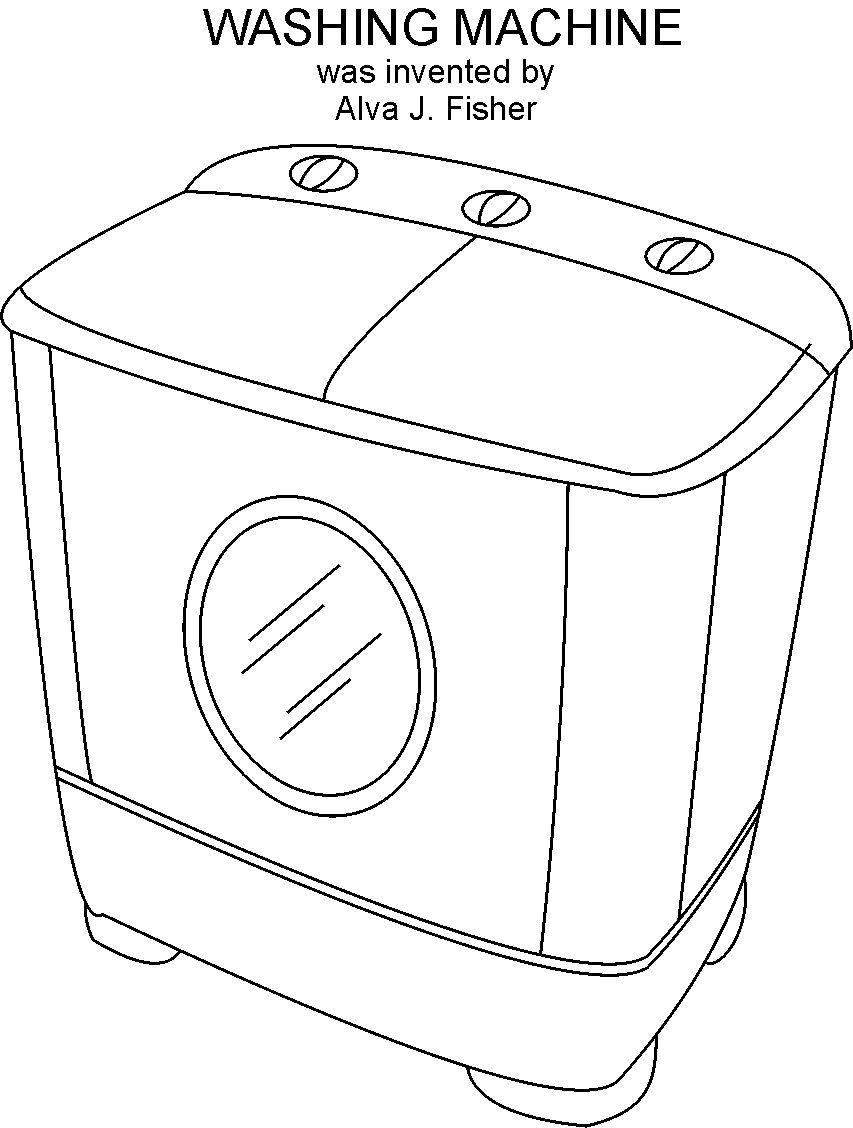 Washing machine coloring page