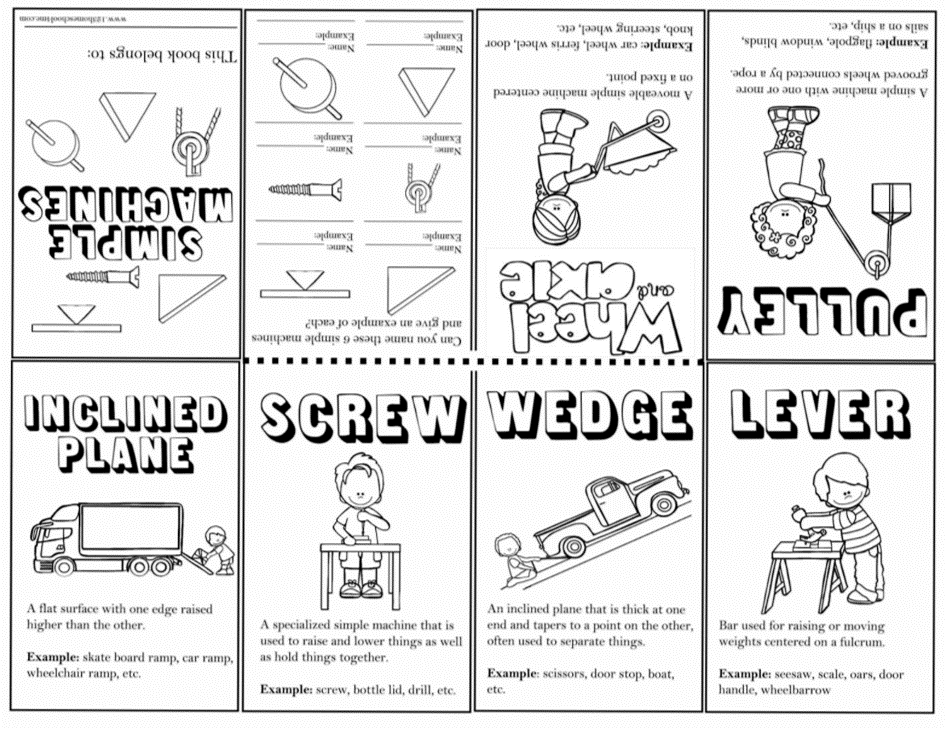 Free simple machines booklet activity