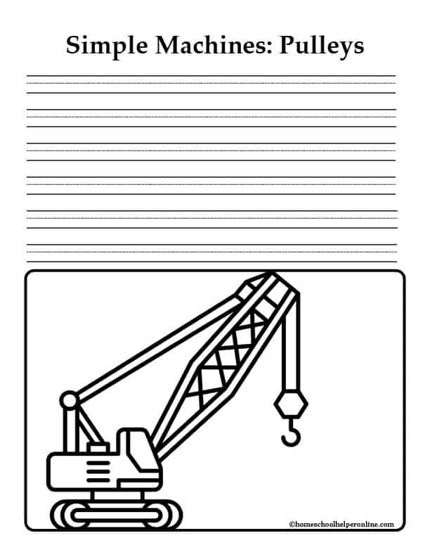 Simple machines pulley notebooking pages for grades to