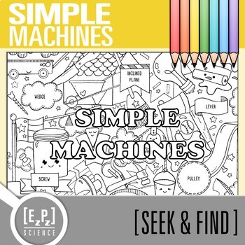 Simple machines vocabulary search activity seek and find science doodle