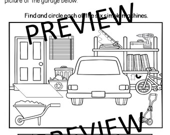 Simple machines science science worksheets printable science unit for kids structures and mechanisms digital download