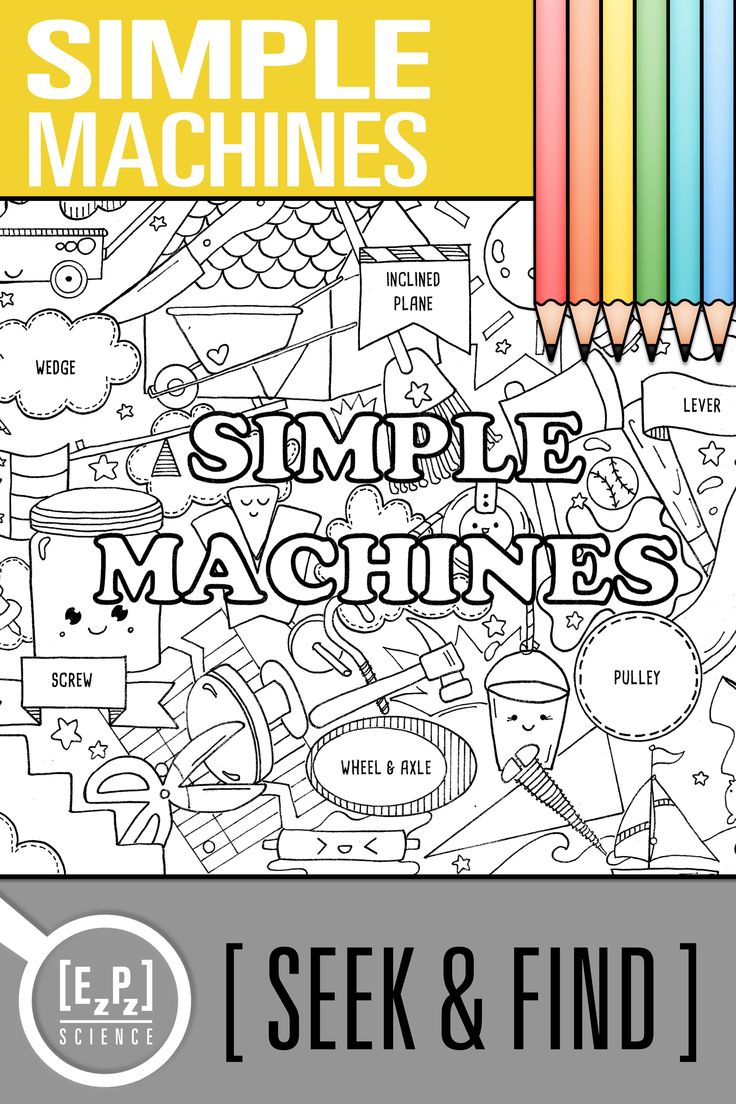 Simple machines vocabulary search activity seek and find science doodle science doodles simple machines science