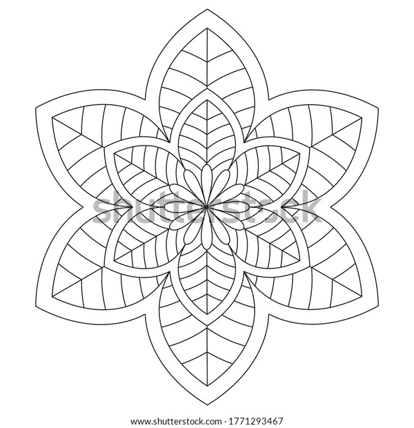 Easy mandala coloring page design adults stock vector royalty free