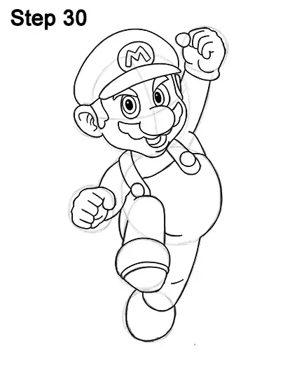 How to draw super mario full body