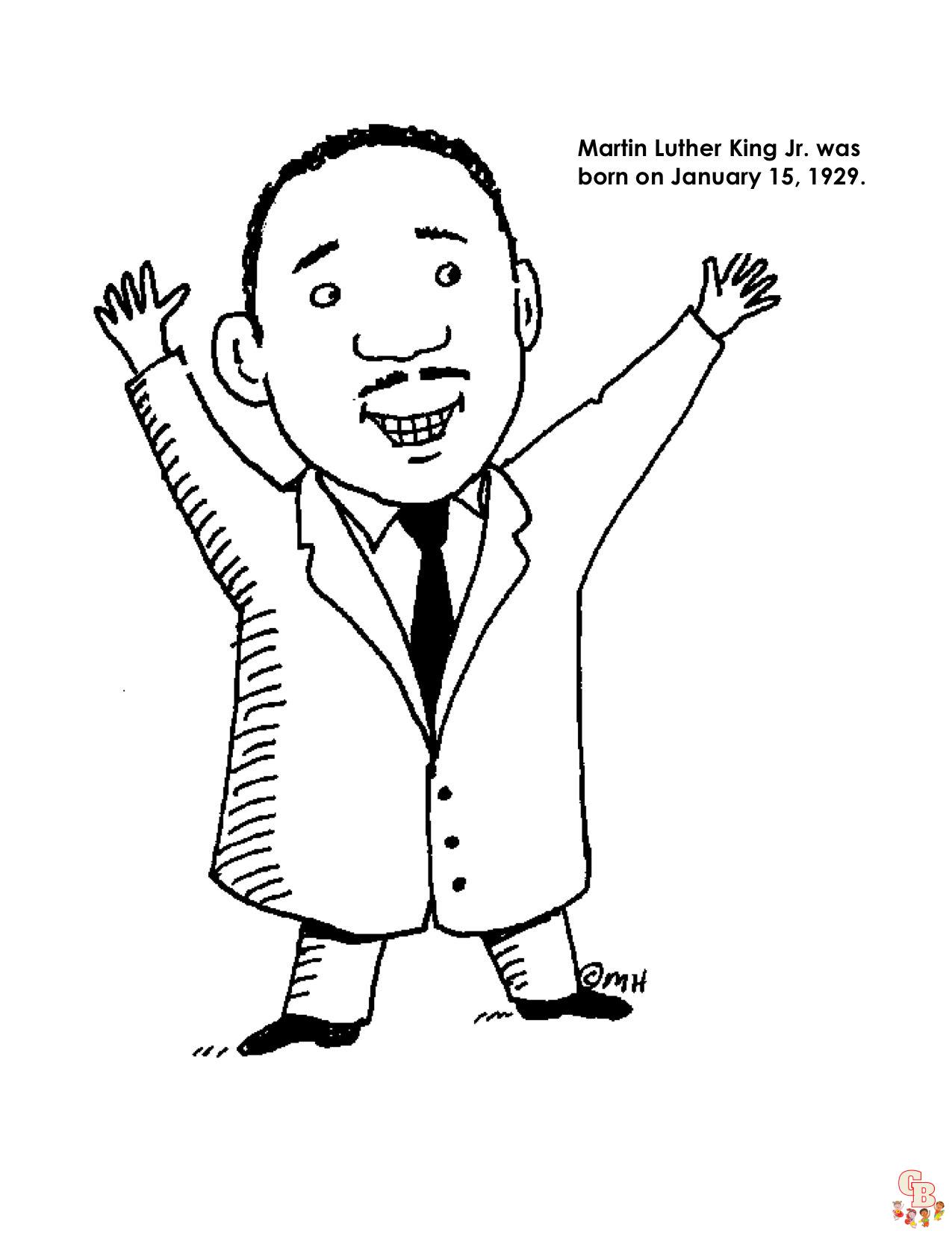 Martin luther king jr coloring pages printable free