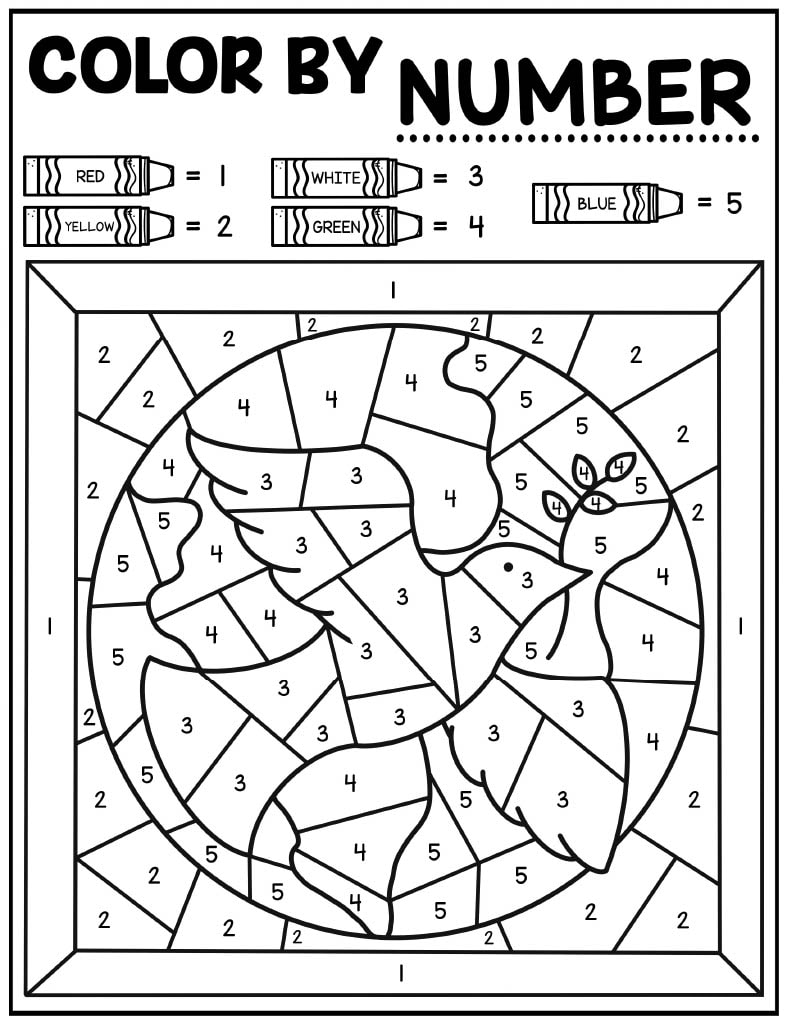 Martin luther king jr color by number pages