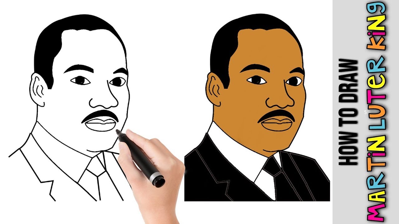 How to draw artin luther king jr lk jrâ cute easy drawings tutorial for beginners step by step