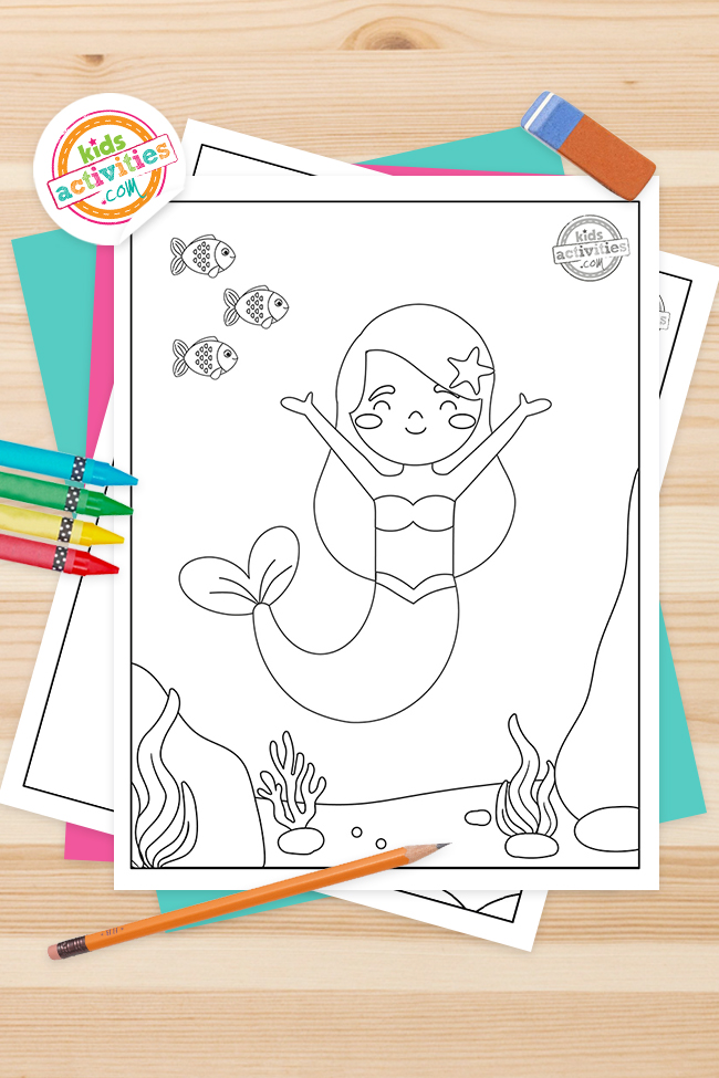 Free printable mermaid coloring pages kids activities blog