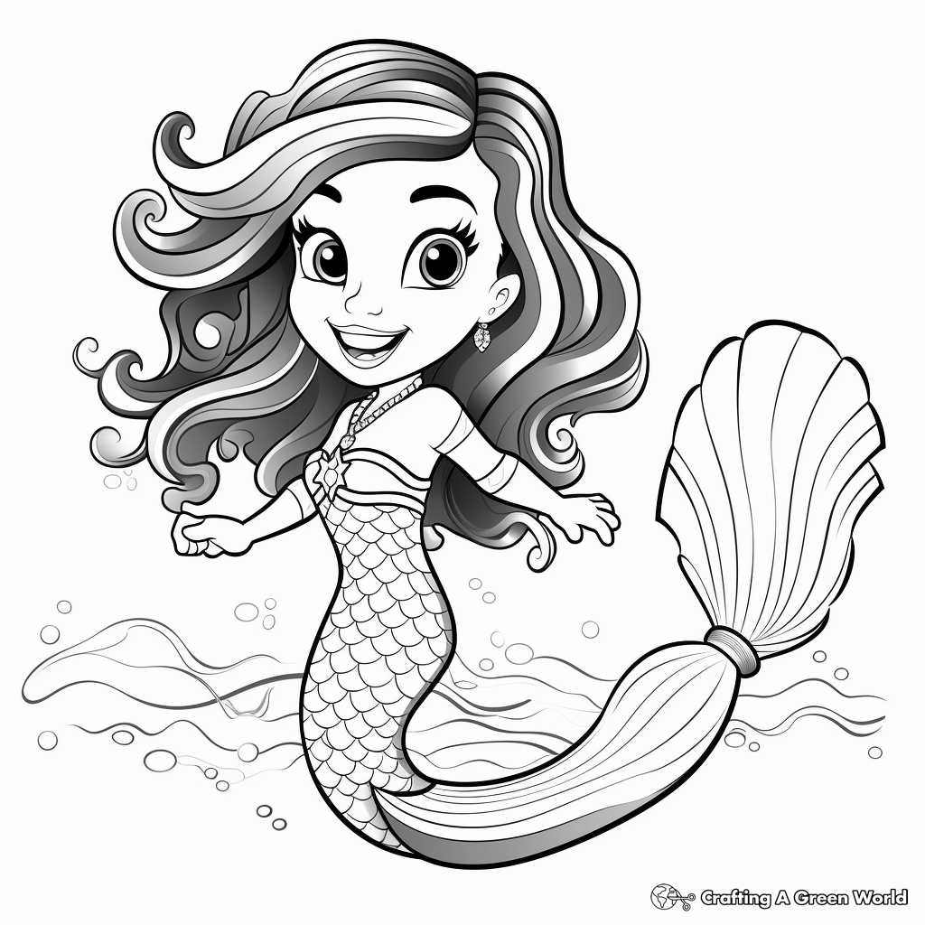 Beautiful mermaid coloring pages