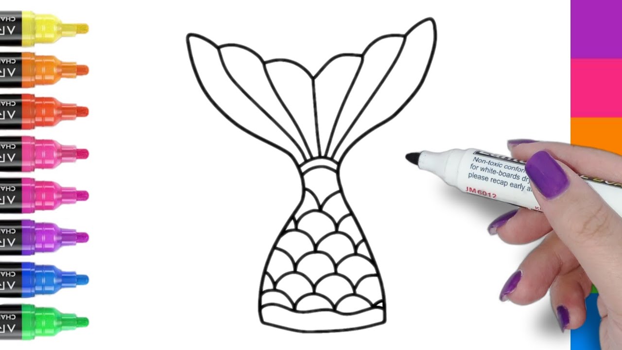 How to draw mermaid tail step by step draw mermaid tail for beginners