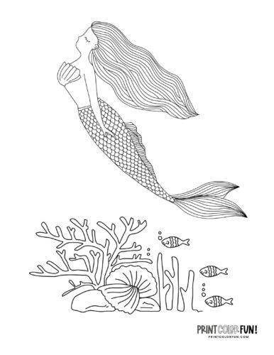 Mermaid coloring pages mermaid clipart images free fantasy printables