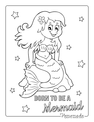 Free printable mermaid coloring pages