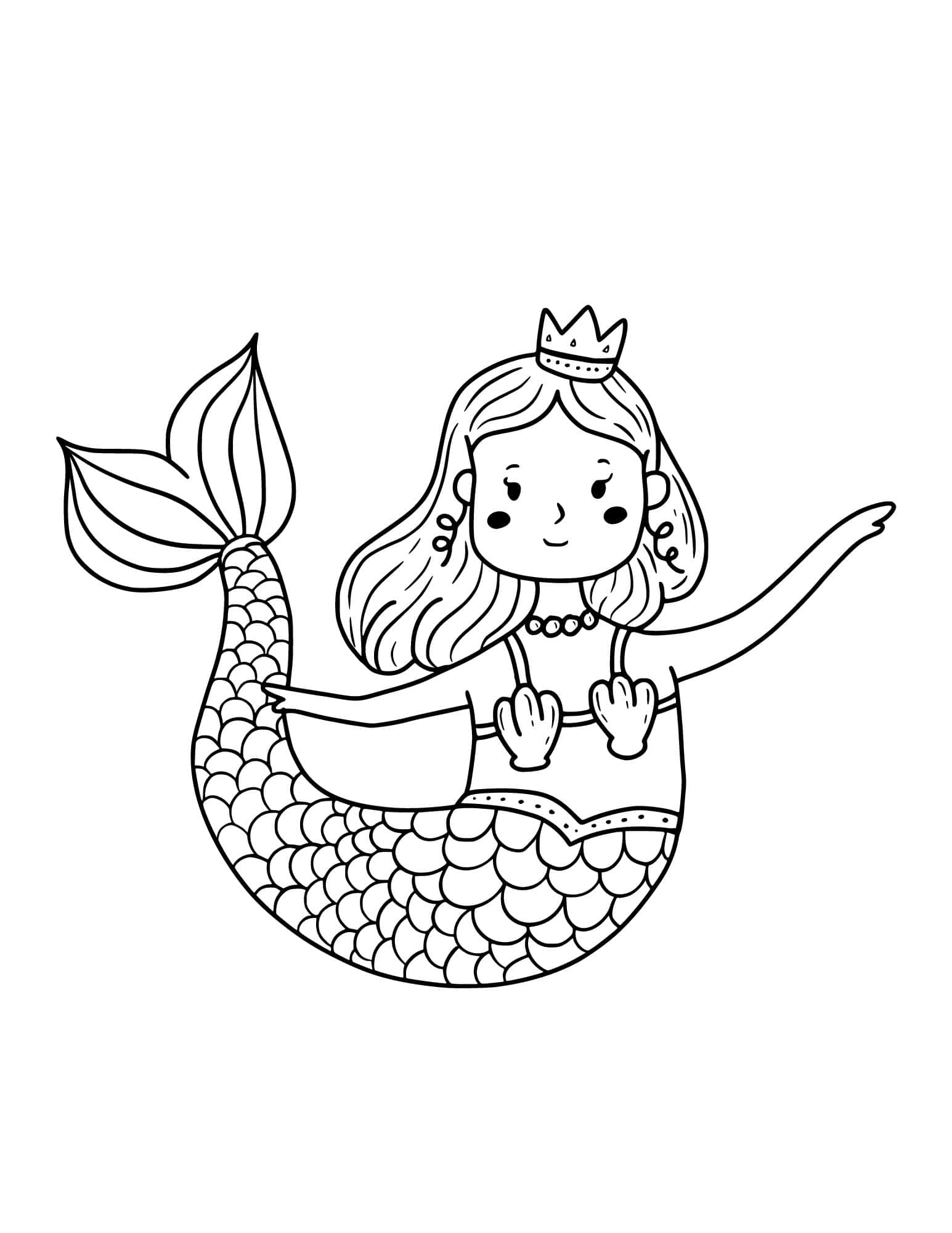 Mermaid coloring pages for kids and adults