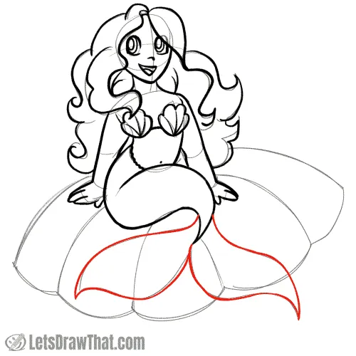 How to draw a mermaid step by step