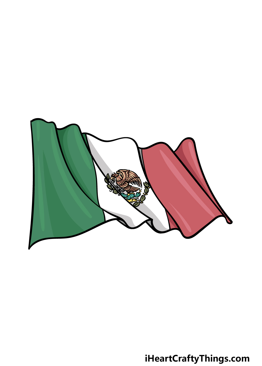Mexican flag drawing
