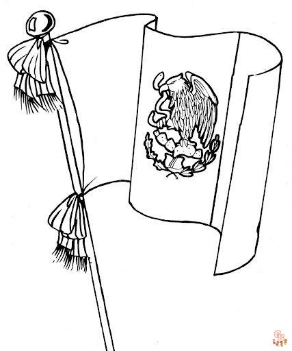 Mexico flag coloring pages free printable and easy designs