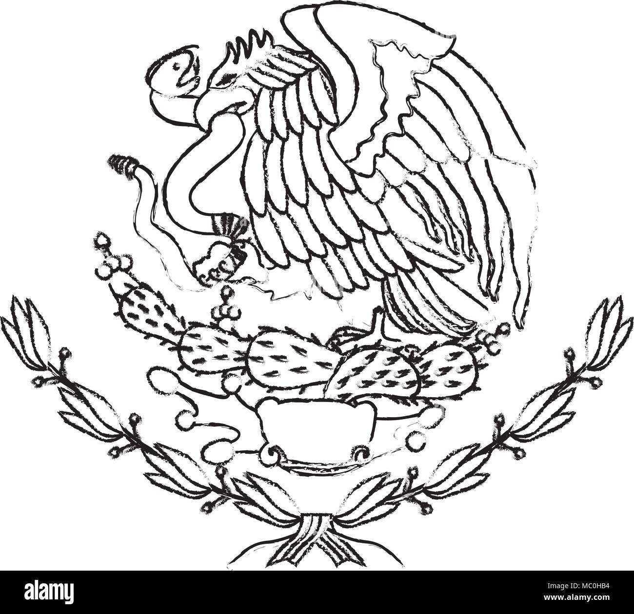 Emblem of the mexican flag stock vector image art