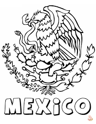 Mexico flag coloring pages free printable and easy designs