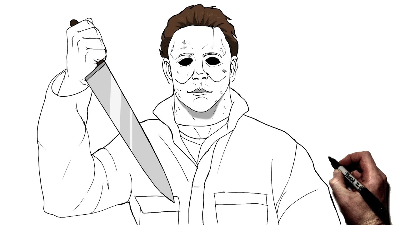 How to draw ichael yers step by step halloween