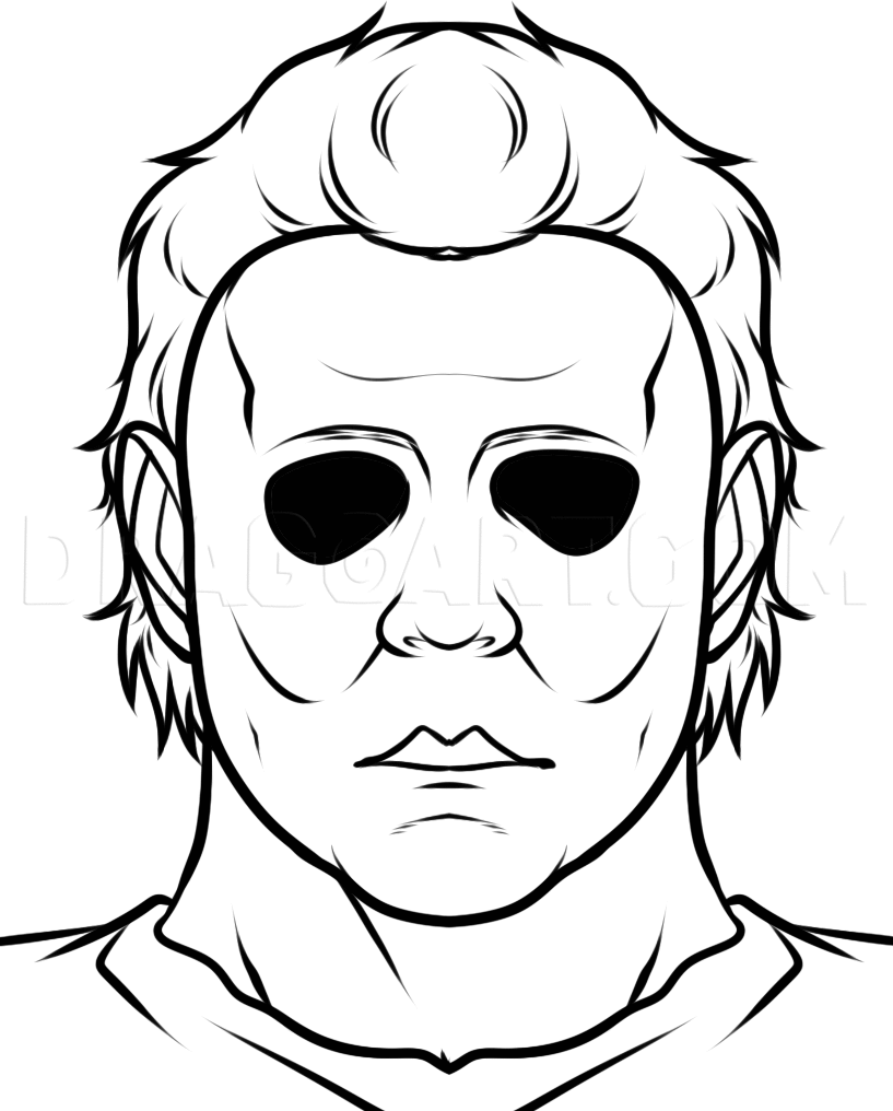 How to draw michael myers easy step by step drawing guide by dawn dragoart scary drawings easy halloween drawings michael myers drawing