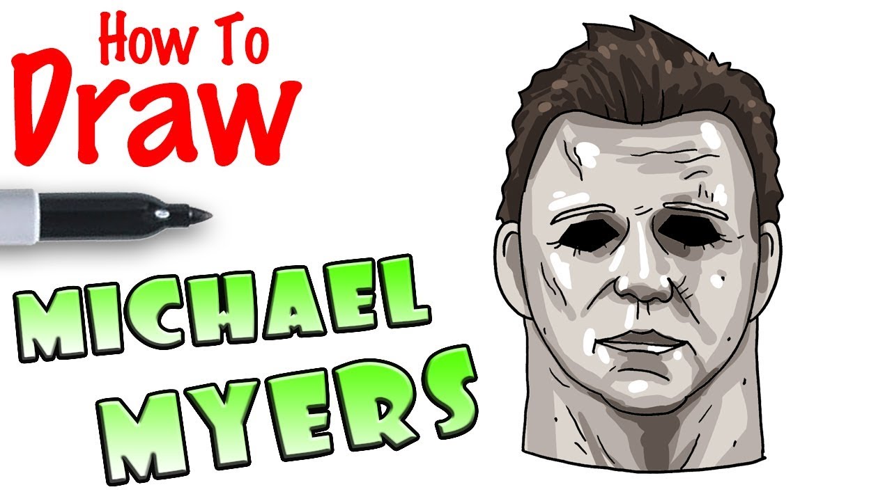 How to draw the mask of michael myers