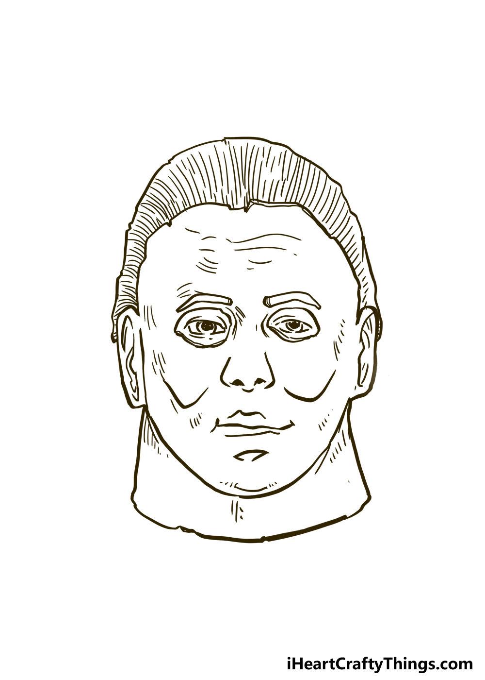 How to draw michael myers step by step