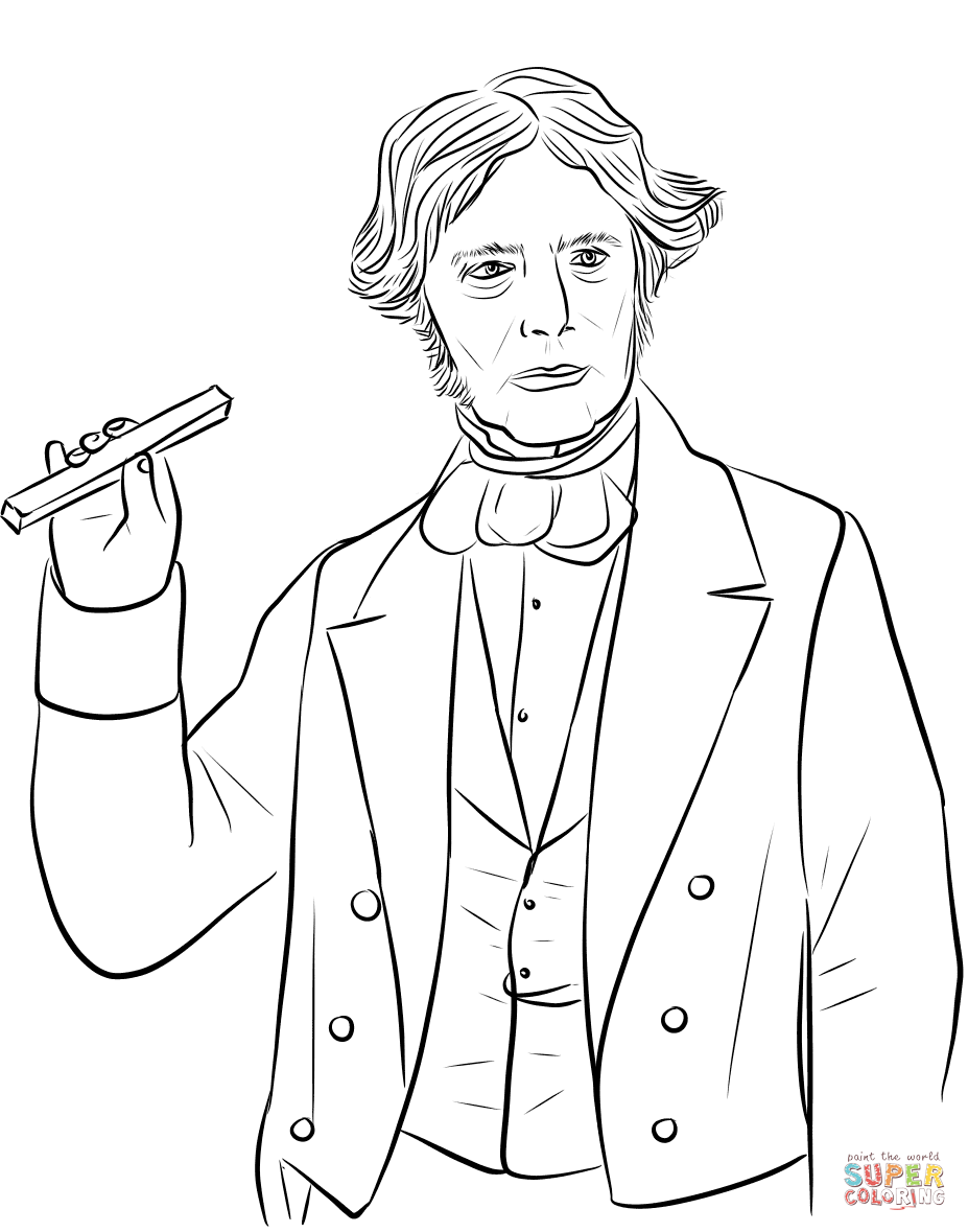Michael faraday coloring page free printable coloring pages