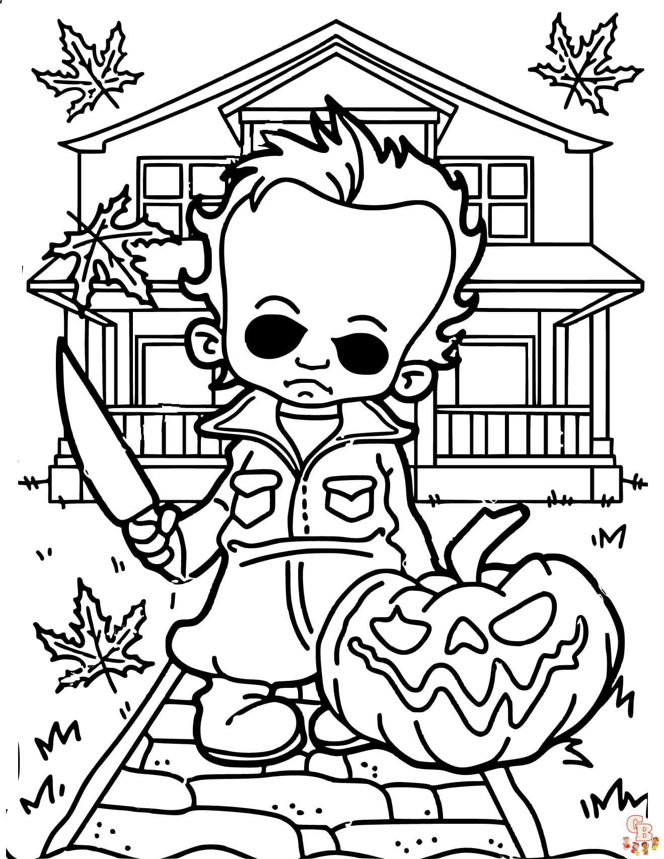 Printable michael myers coloring pages free for kids and adults