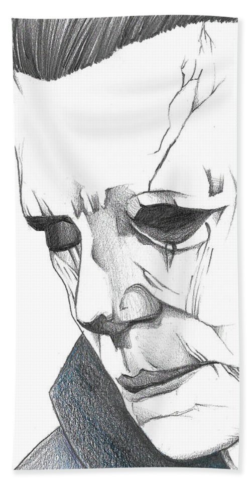 Michael myers beach towel by panagiota chaidogiannou
