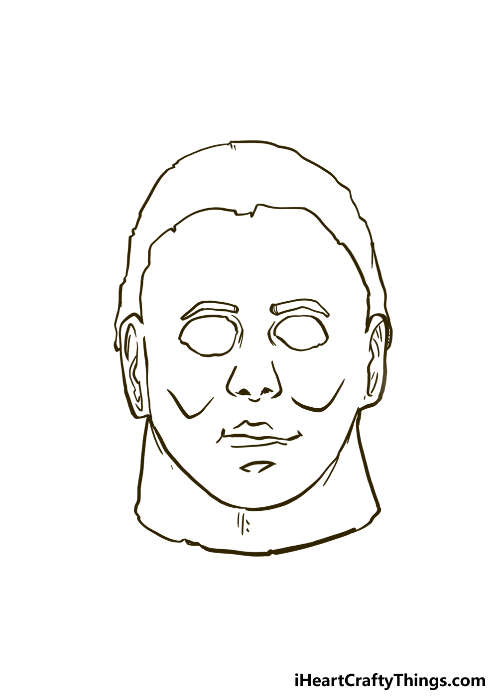 How to draw michael myers step by step