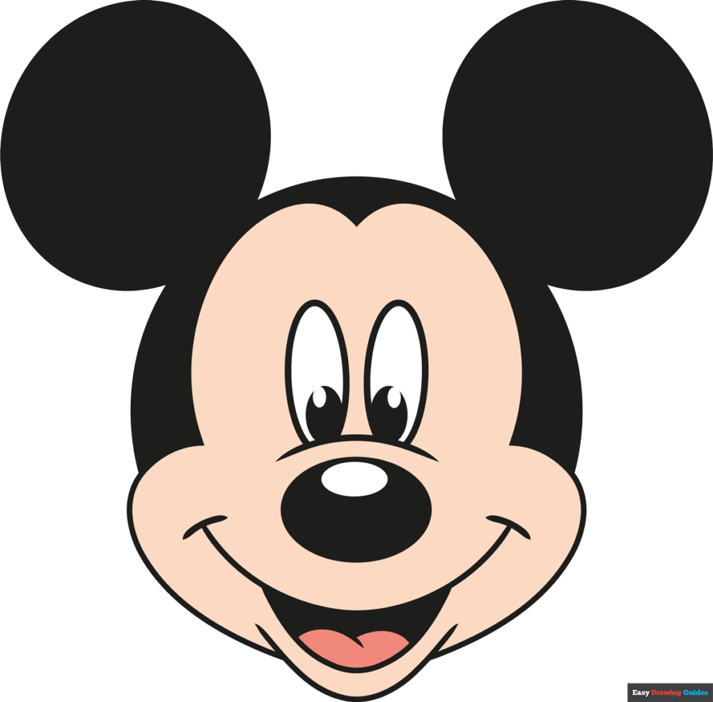 How to draw an easy mickey mouse face