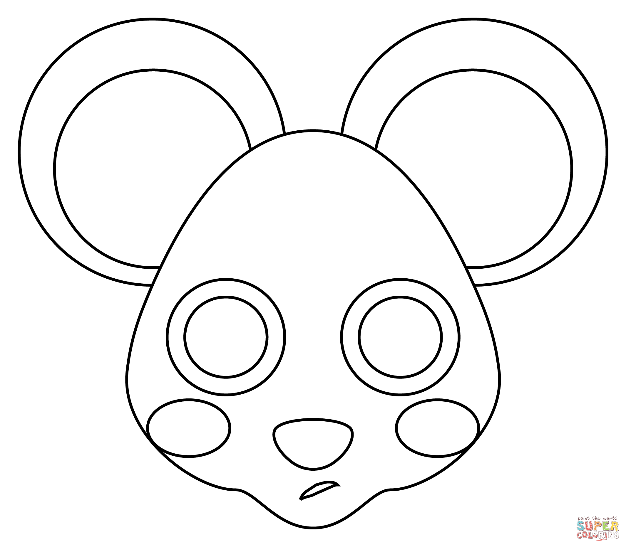 Mouse face coloring page free printable coloring pages