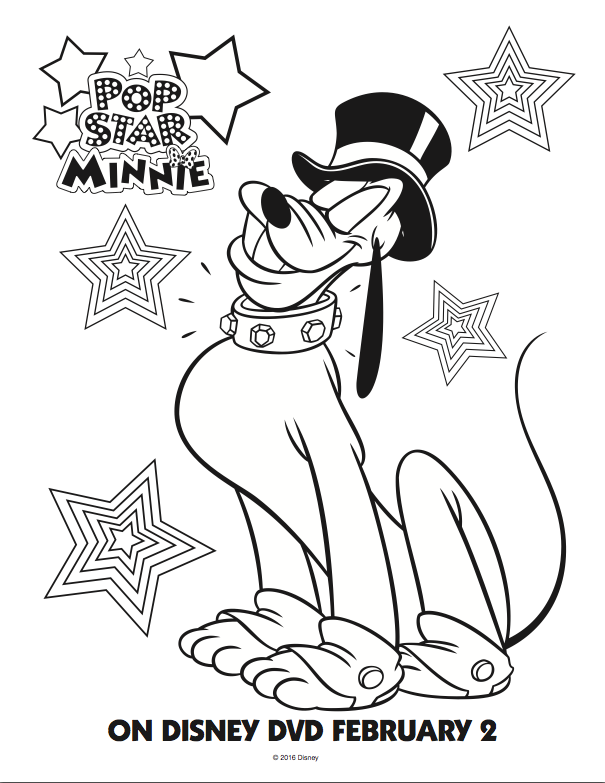 Pop star minnie mouse free coloring pages