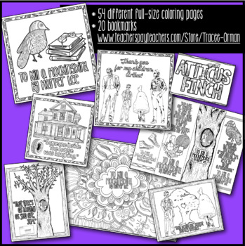 To kill a mockingbird coloring pages bookmarks by tracee orman