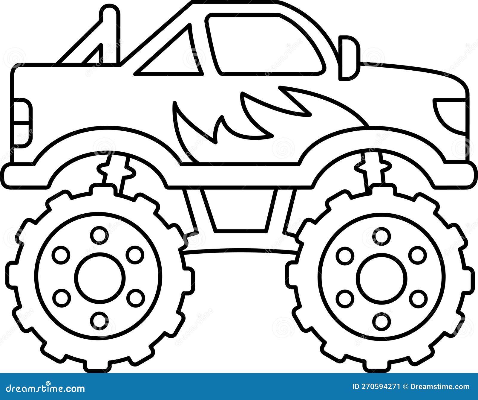 Monster truck outline illustration monster truck coloring page stock illustration