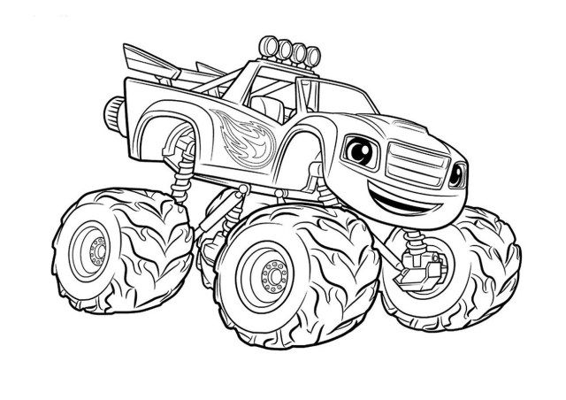 Marvelous image of monster truck coloring page